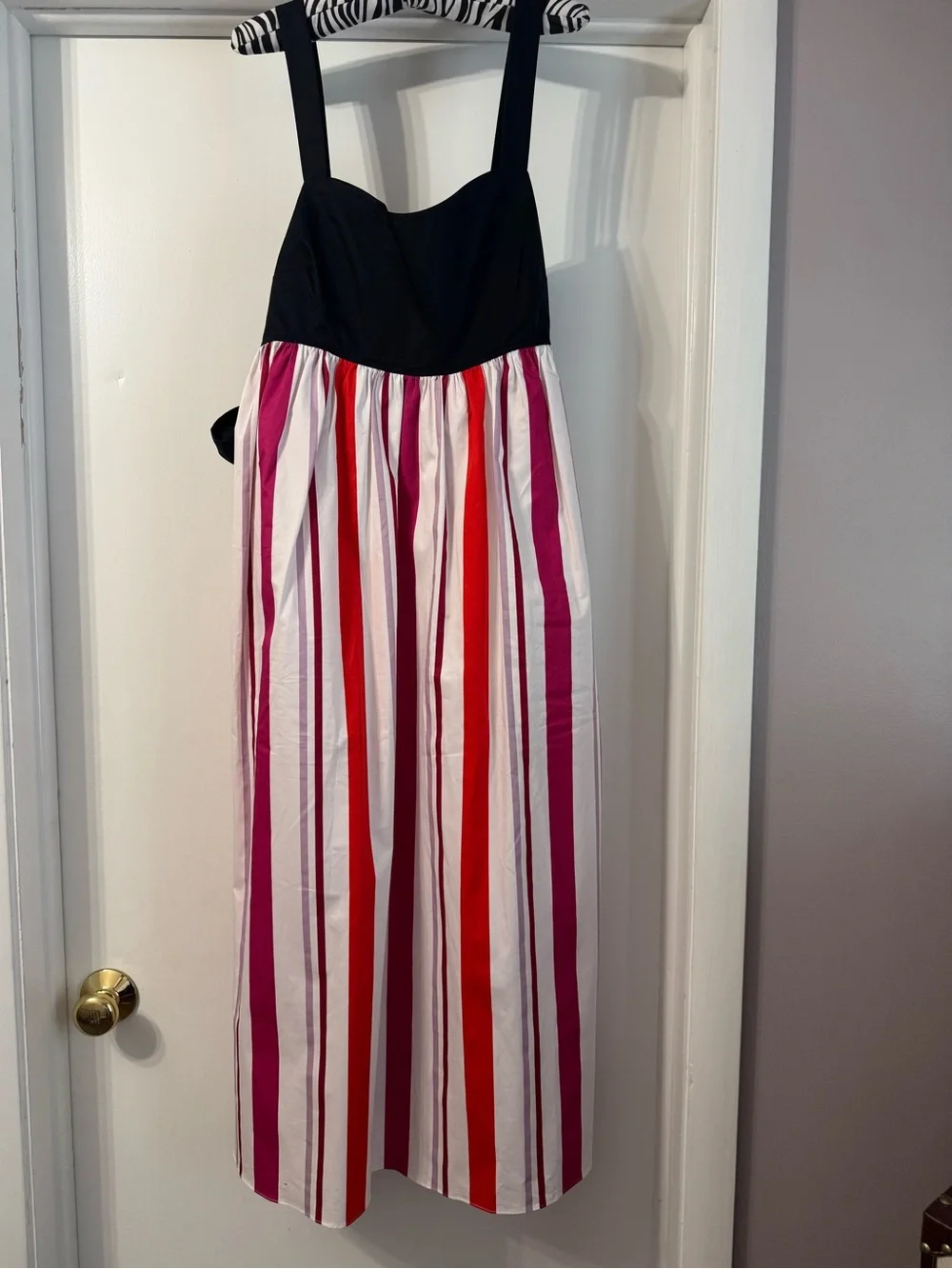 Kate Spade Black Bodice Striped Dress